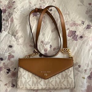 Michael Kors Brown and Cream Wallet Bag